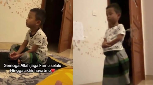 Viral Bocah Tahan Kantuk untuk Salat Tahajud, Orang Tua Banjir Pujian