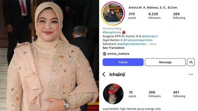 Anggota DPR Termuda Annisa Mahesa Diduga Punya Akun Alter Tak Senonoh