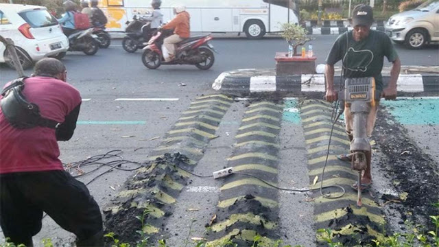 Polisi Tidur Viral di Jalan Pemuda Klaten Dibongkar