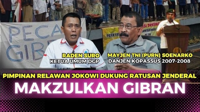 Soal Desakan Ganti Wapres, Mayjen TNI Purn Soenarko Singgung Moralitas & Intelektualitas Gibran
