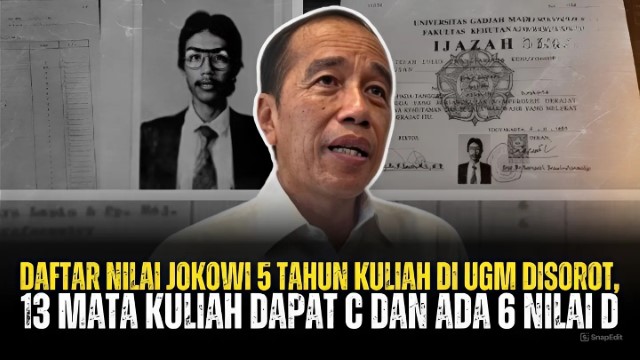 Alamak! Daftar Nilai Jokowi 5 Tahun Kuliah di UGM Disorot: 13 Mata Kuliah Dapat C dan Ada 6 Nilai D