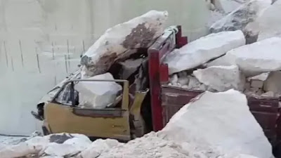 Viral Video Detik-detik Mencekam Sopir Truk Tewas Tertimpa Longsor Batu Kapur di Gresik