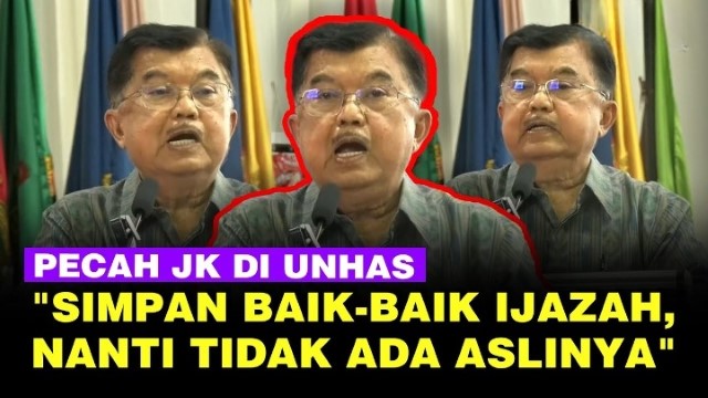 Singgung Ijazah di Wisuda Unhas, JK: Simpan Baik-Baik, Nanti Dipertanyakan Kalau Tak Ada Aslinya!