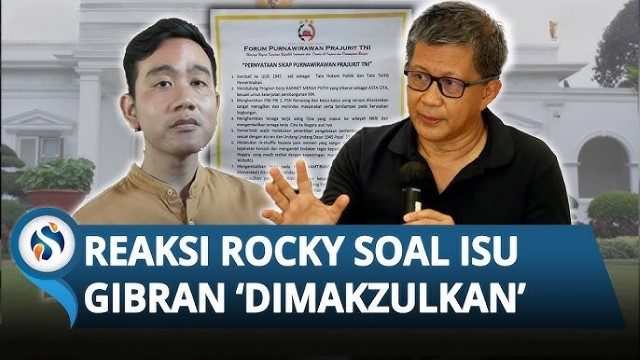 Rocky Gerung Nilai Pemakzulan Gibran Tak Bakal Mudah, Jokowi Bisa Terseret!