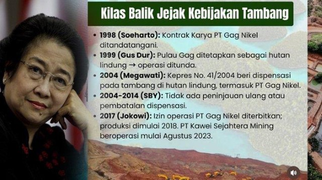 DAFTAR 13 Perusahaan Tambang Nikel di Raja Ampat Punya Hak Spesial Dari Megawati