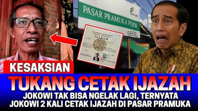 SOSOK Politisi Ungkap Ijazah Jokowi Dicetak di Pasar Pramuka, Berani Bongkar Nama-Nama Yang Terlibat!