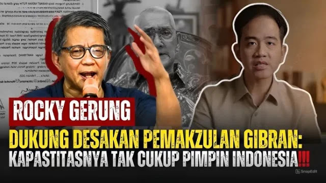 Gibran Dicap Kader Tak Bermutu, Rocky Gerung: Pemakzulan di DPR Bisa Ungkap Borok Jokowi!