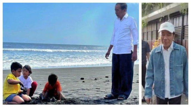 Dikabarkan Kritis hingga Kabur, Akhirnya Jokowi Posting Momen Liburan Temani Cucu Main Pasir