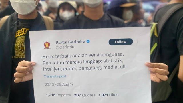 HEBOH Tudingan Prabowo, Cuitan Lawas Akun Gerindra Pembuat Hoax Terbaik Adalah Penguasa Viral Lagi!