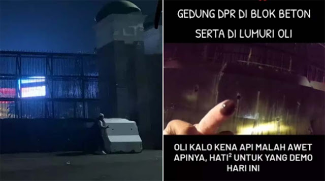 Jelang Demo 25 Agustus, Pagar Besi Kompleks DPR Dilumuri Oli