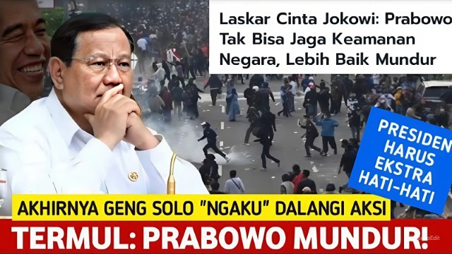 Massa Binaan Geng Solo, Penyusup Aksi Demi Goyang Prabowo?