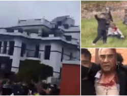 Viral Video Mantan PM Nepal Babak Belur Dihajar Massa saat Rumahnya Diserbu Demonstran