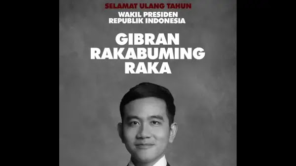 Prabowo Ucapkan Selamat Ulang Tahun ke Gibran, Netizen Soroti Latar Hitam Putih Berpadu Merah: Why?