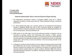 MDIS Singapura Tegaskan Wapres Gibran Tempuh Pendidikan pada 2007-2010, dari Diploma Lanjut ke Sarjana