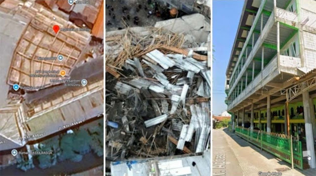 Penampakan Ponpes Al Khoziny Sebelum dan Sesudah Ambruk: Tiang Penyangga Disorot