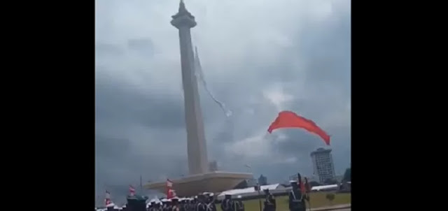 Viral Bendera Merah Putih Raksasa Robek dan Terbelah Dua Saat Gladi HUT TNI di Monas