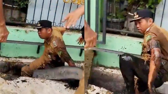 Viral! Lurah di Medan Didorong Massa hingga Jatuh ke Parit, Ini Kronologinya