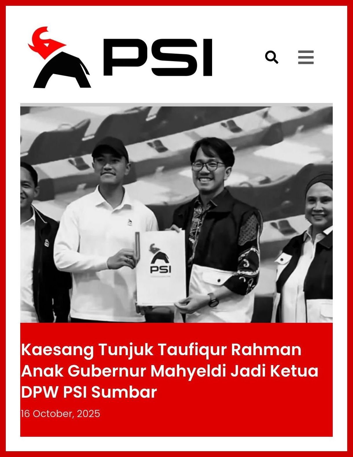 Anak Mahyeldi Bongkar Alasan Pindah ke PSI: Saya Sudah Lama Tak Liqo dan Kecewa Berat!