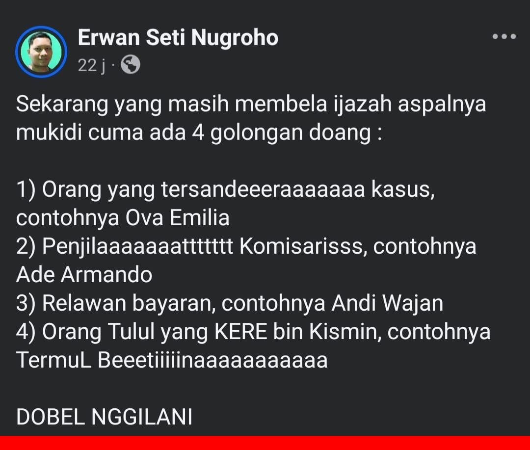 4 Golongan yang Masih Ngebela Ijazah Aspal Mukidi, Kamu Termasuk?