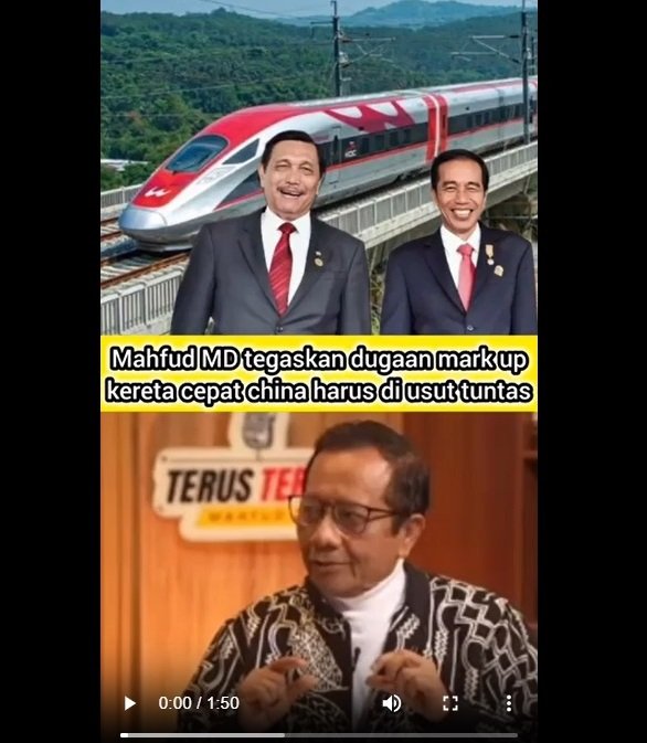 Mahfud MD Bongkar Skema Markup Kereta Cepat: Uang Miliaran Mengalir ke Siapa?