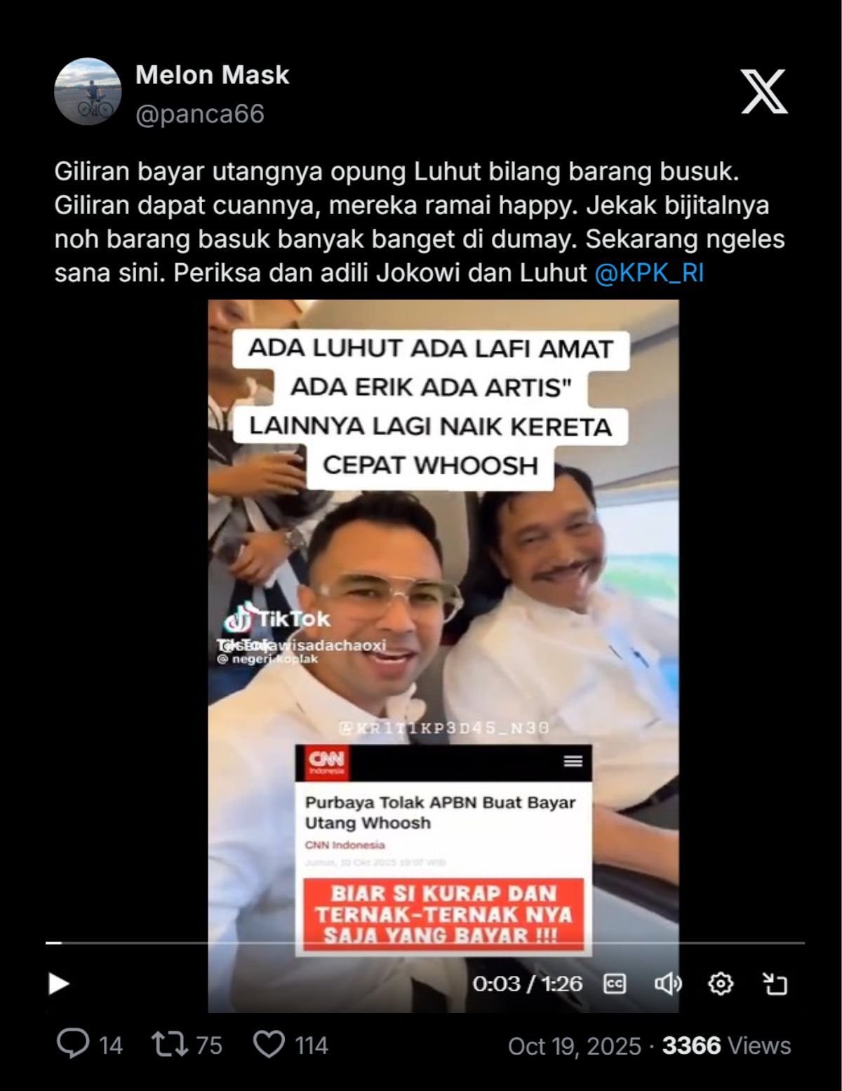 KPK Didesak Usut Jokowi-Luhut: Ada Apa di Balik Proyek Kereta Cepat?
