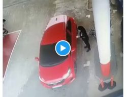 Gak Nyangka! Lari dari SPBU, Petugas Ngejar Sampai Rela Tertabrak