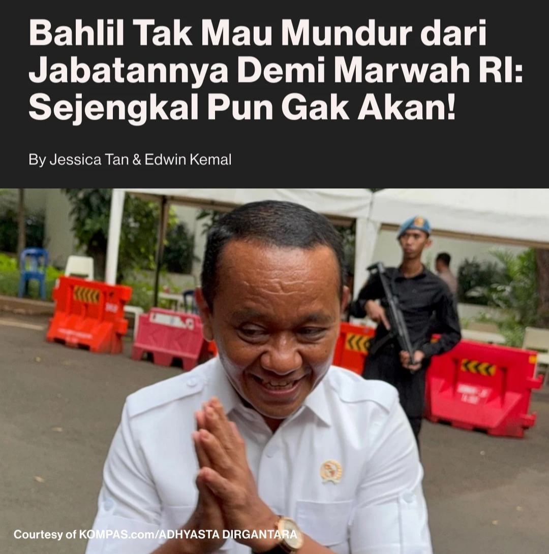 Bahlil Lahadalia Didesak Mundur, Skor Publik Minus 151: Sejengkal Pun Saya Tak Akan Mundur!