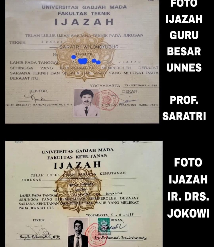 Profesor Unnes Unggah Ijazah Asli UGM 1986, Ini 4 Perbedaan Mencolok yang Bikin Publik Heboh