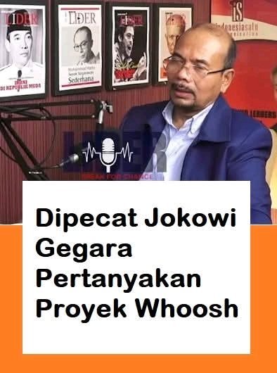 Dipecat Jokowi Gara-gara Pertanyakan Proyek Whoosh, Andrinof Chaniago Bongkar Alasan Sebenarnya