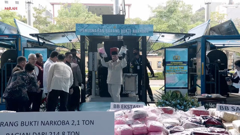 Prabowo Pimpin Pemusnahan 214 Ton Narkoba, Ini Bukti Perang Tak Kenal Ampun!