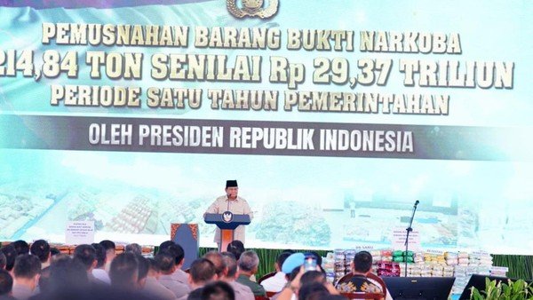 GEGER! Prabowo Musnahkan Narkoba Rp 29,37 Triliun yang Bisa Rusak 629 Juta Nyawa