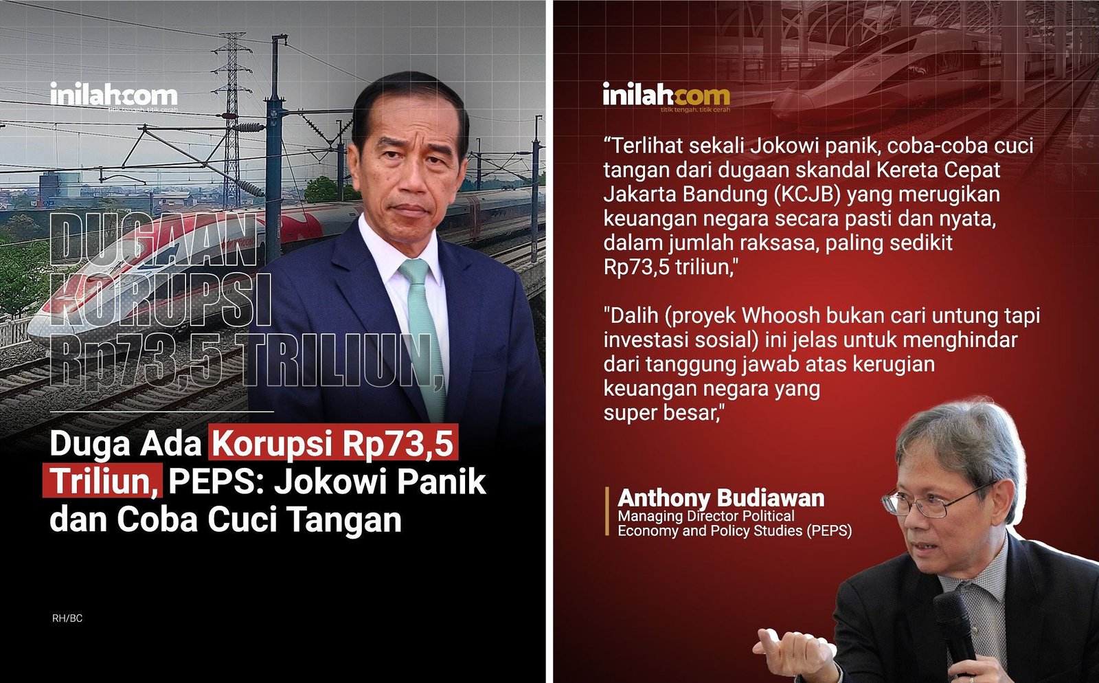 Kritik Pedas Anthony Budiawan & Bhima Yudhistira: Dalih Investasi Sosial Whoosh untuk Tutupi Skandal Rp 73,5 Triliun?