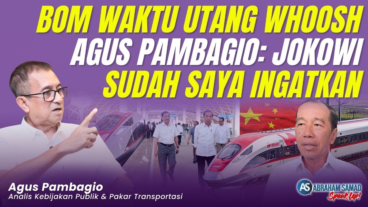 Agus Pambagio Bongkar Rahasia Whoosh: Saya Kaget Bukan Main Saat Jokowi Bilang...