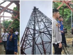 Pencuri Kabel Tembaga Bertahan di Tower Lampung Selatan, Akhirnya Dievakuasi Damkar