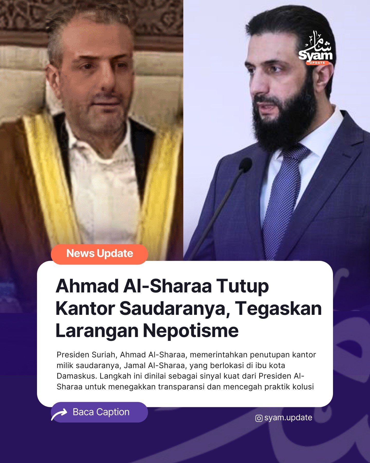 Presiden Suriah Tutup Paksa Bisnis Saudaranya, Jamal Al-Sharaa, dalam Gebrakan Anti-Korupsi