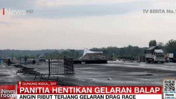 Tenda Drag Race Gunungkidul Roboh Diterjang Angin Kencang, Sejumlah Mobil Rusak