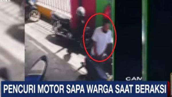 Maling Motor di SDN Lebak Terekam CCTV, Pelaku Beraksi Usai Salam Sopan ke Guru