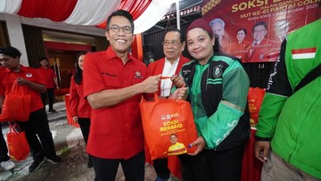 SOKSI Bagikan 1.600 Sembako untuk Tukang Ojek, Bukti Kekuatan Golkar di Hati Rakyat