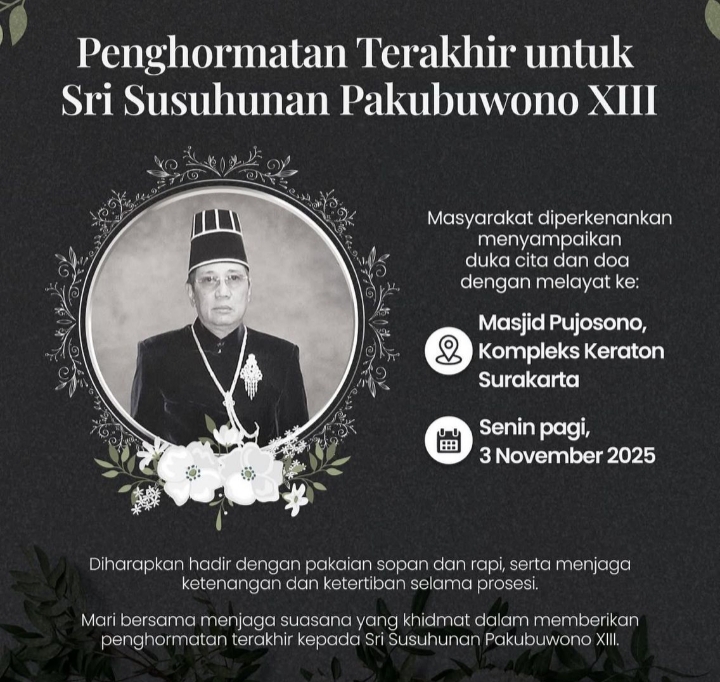 Wafatnya PB XIII: Jadwal Pemakaman di Imogiri, Rute Iring-iringan & Pamali Presiden ke Keraton