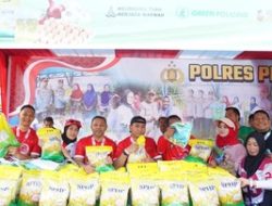 Gerakan Pangan Murah Polres Pelalawan Ludeskan 7 Ton Beras Sambut HUT Ke-26