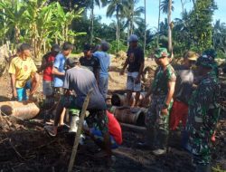 Satgas TMMD ke-126 Kodim Tidore & Warga Tanam Jagung di Lahan Ketahanan Pangan