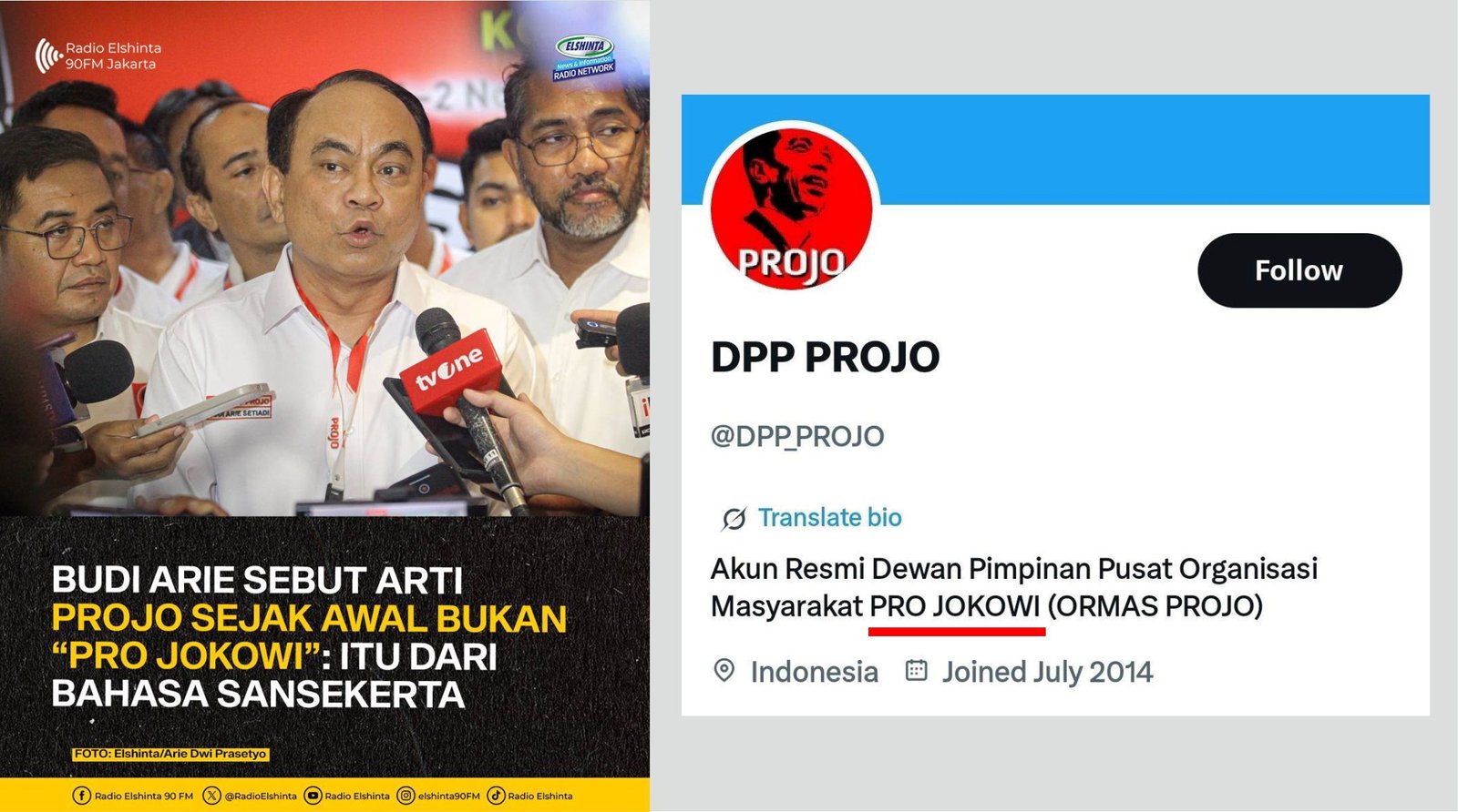 Klarifikasi Budi Arie: Arti Projo Bukan Pro-Jokowi, Tapi dari Bahasa Sanskerta