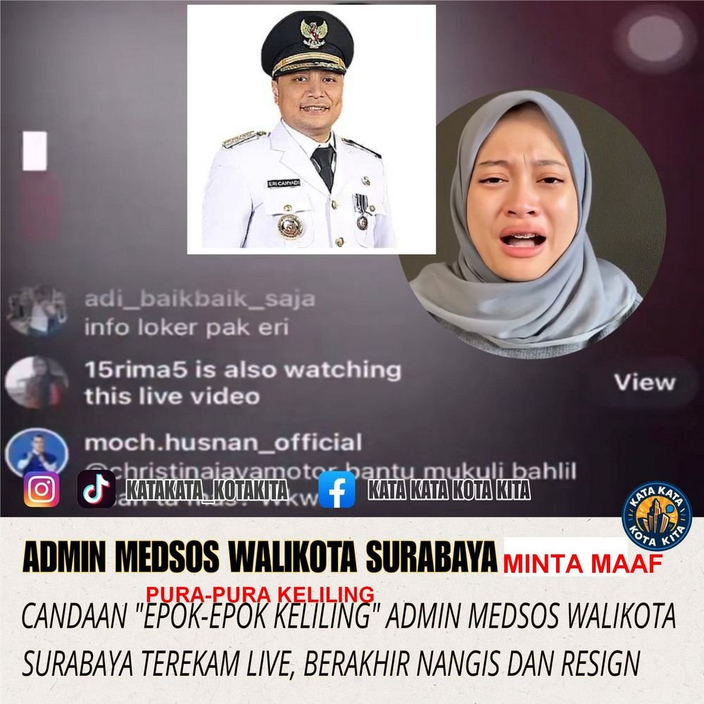 Insiden Hot Mic Wali Kota Surabaya Viral, Admin Mengundurkan Diri Usai Candaan Epok-epok Keliling