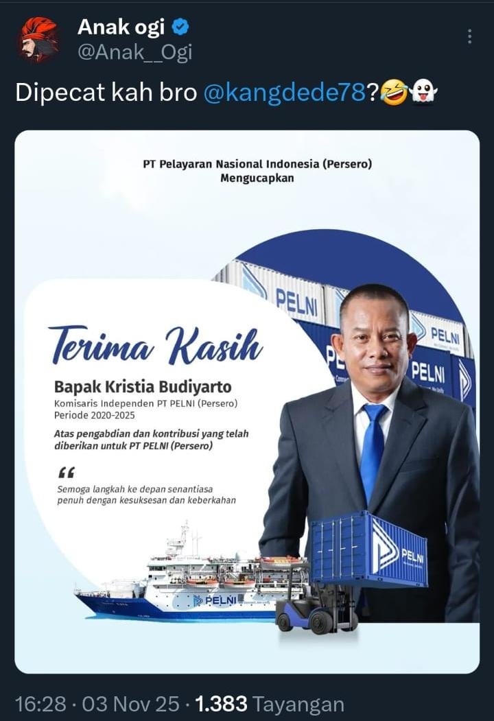 Kristia Budiyarto Dipecat dari PELNI, Ini Dua Kontroversi Kang Dede yang Buzzer Jokowi