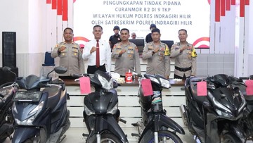 Polres Inhil Bongkar Sindikat Curanmor: 3 Tersangka Diamankan, 6 Motor Berhasil Disita