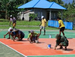 Lapangan Voli Baru TMMD di Desa Wama Rampung, Siap Dongkrak Aktivitas Pemuda
