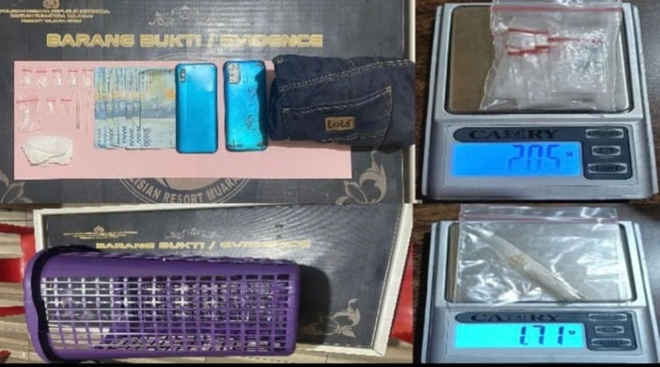 Polres Muara Enim Gagalkan Peredaran Sabu, 2,05 Gram Disita & 2 Pengedar Ditangkap