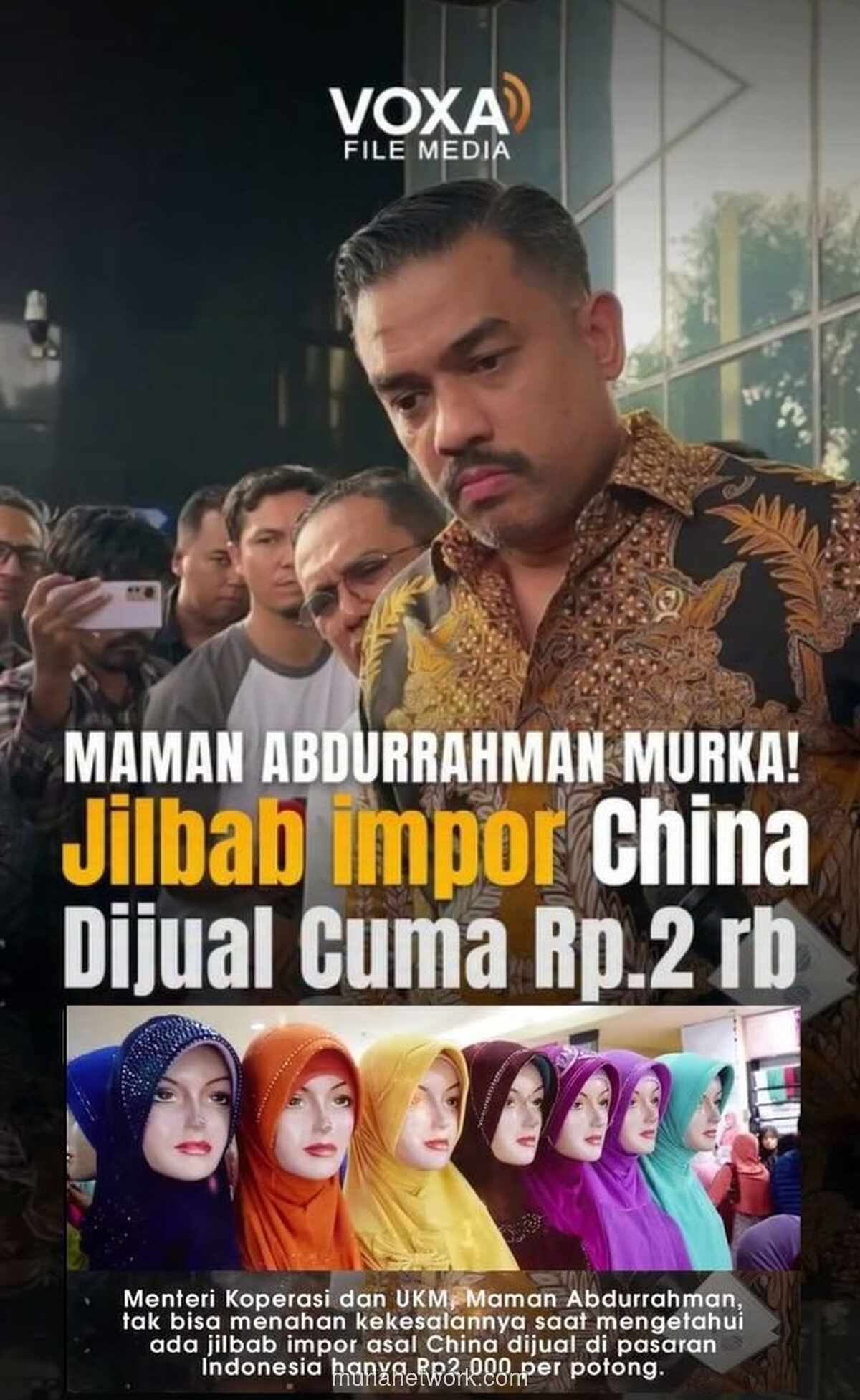 Ancaman Jilbab & Batik China Rp 2 Ribu, Menteri UMKM Beri Peringatan Keras