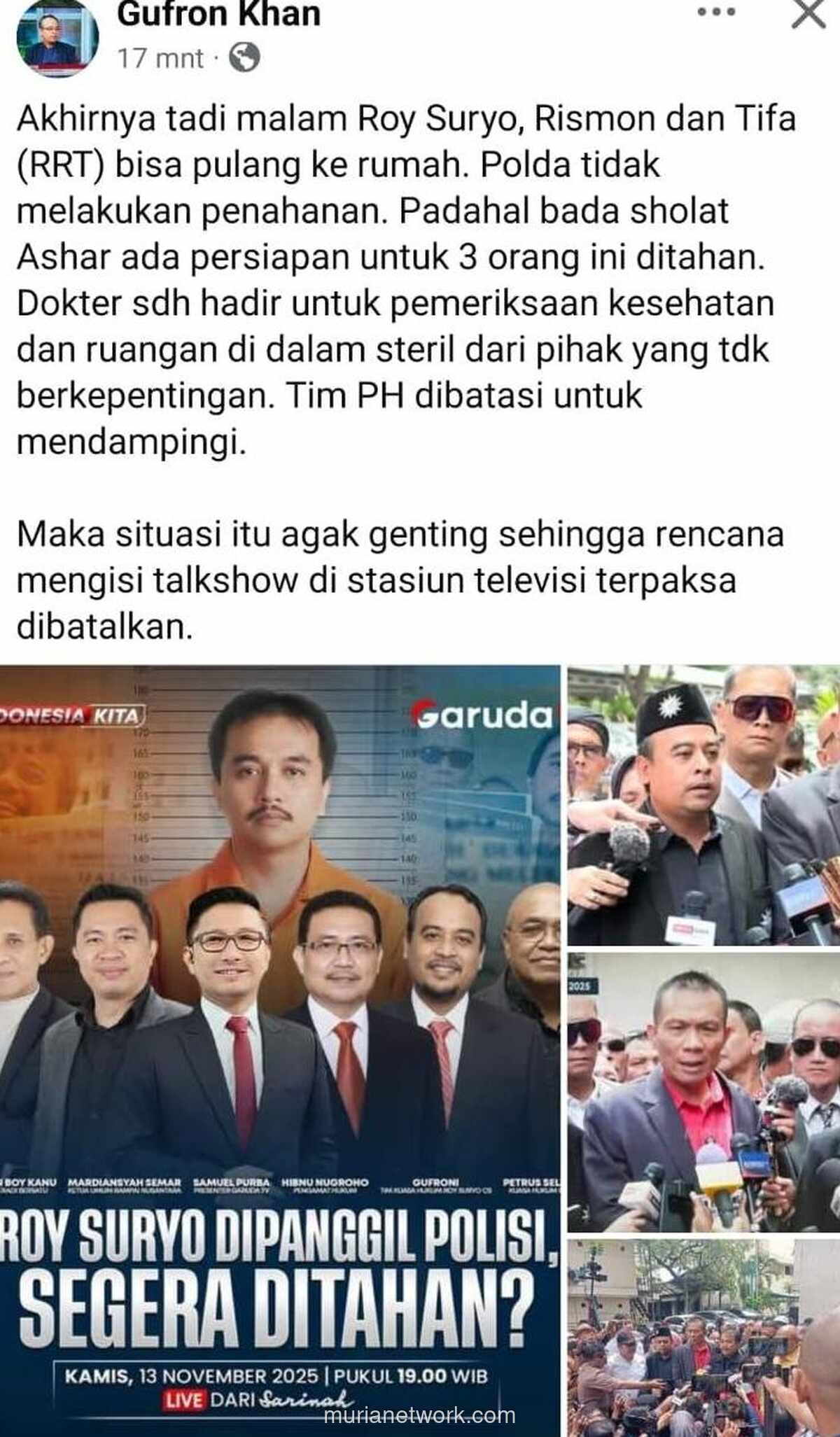 Roy Suryo Nyaris Ditahan Polda Metro Jaya: Kronologi & Fakta Kasus Ijazah