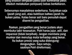 Din Syamsuddin Kritik Penetapan Roy Suryo Tersangka, Desak Polri Jujur & Adil